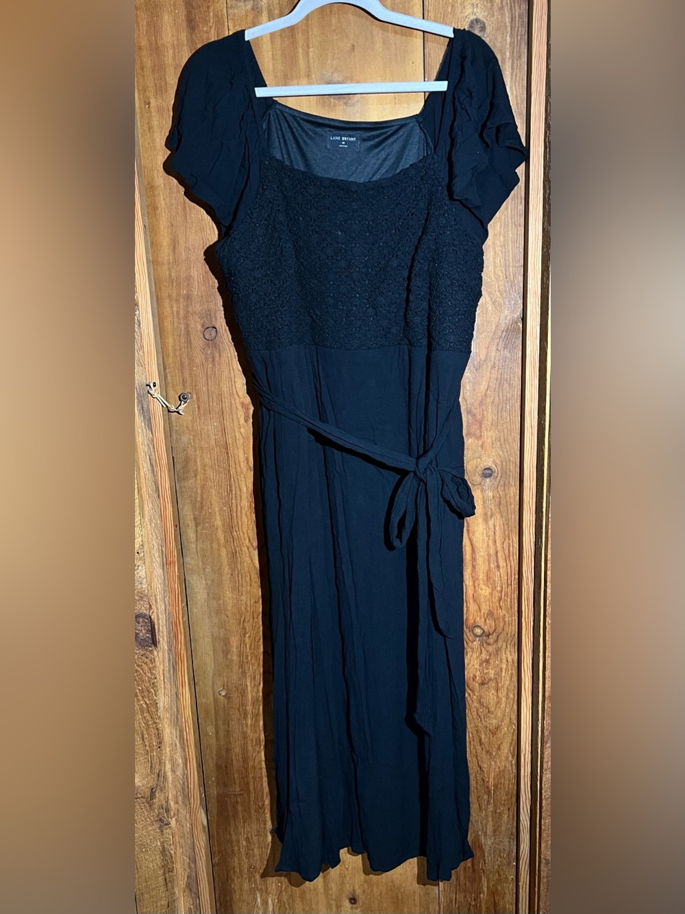 Lane Bryant Black Maxi Dress with Tie Waist